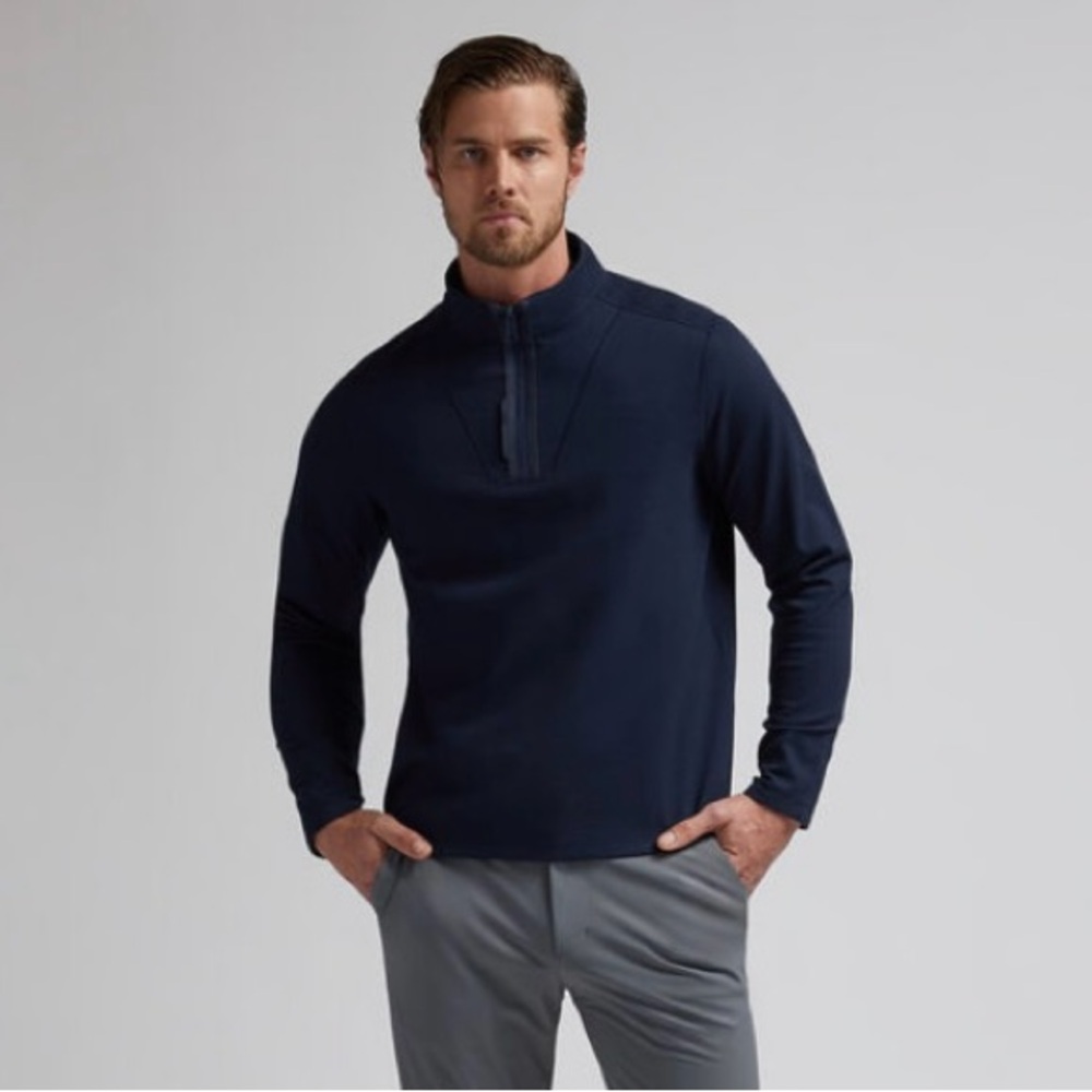 Navy Half-Zip Performance Sweater